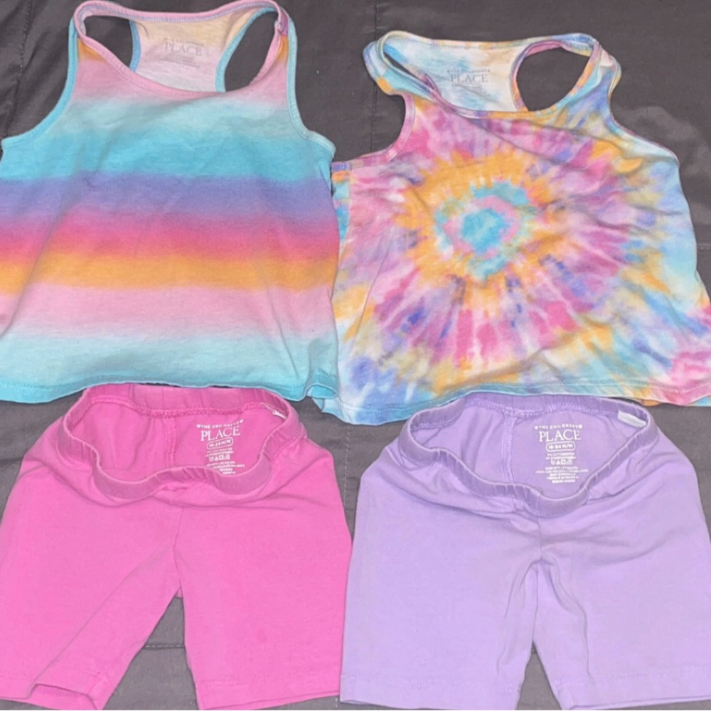 The Children's Place Rainbow and Tie-Dye Tank Tops